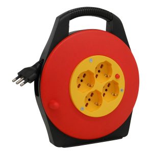 Globex AVVOLGICAVO ELETTRICO cavo mt. 5 spina 16A/4 prese 10-16A schuko