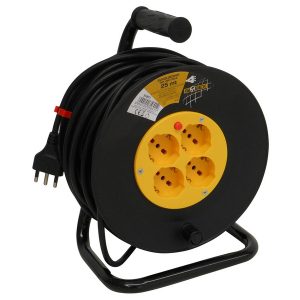 Globex AVVOLGICAVO ELETTRICO cavo mt. 25 spina 16A/4 prese 10-16A schuko