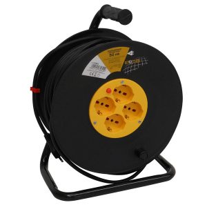 Globex AVVOLGICAVO ELETTRICO cavo mt. 50 spina 16A/4 prese 10-16A schuko