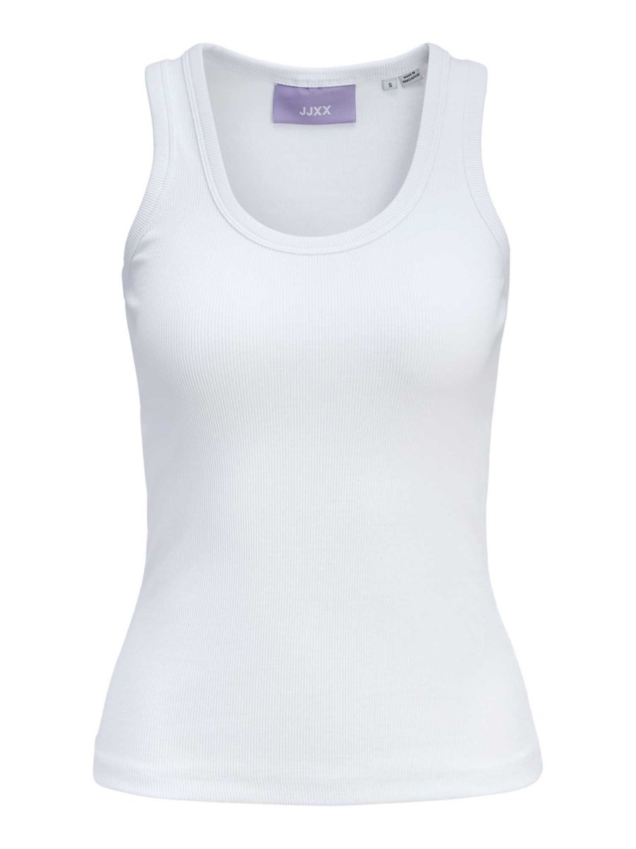 Canotta Jxfrida unisex adulto in cotone elasticizzato bianca - immagine 3