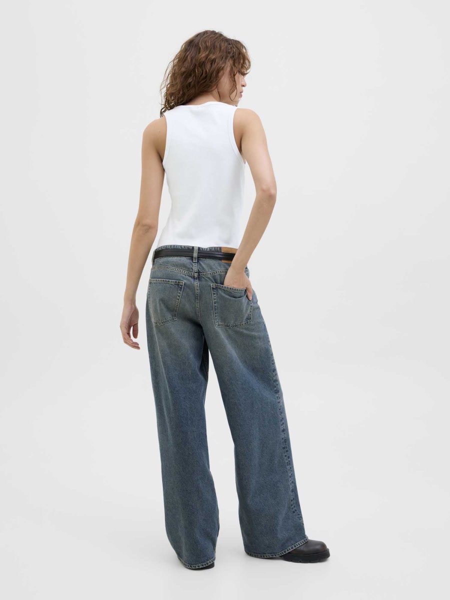 Canotta Jxfrida unisex adulto in cotone elasticizzato bianca - immagine 4