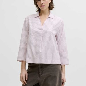 Camicia Jxcaro Poplin unisex in rosa, stile moderno e confortevole