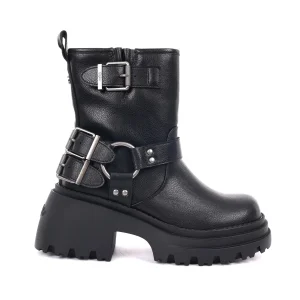 STIVALETTO BRAVR BIKER BUFFALO DA DONNA NERO