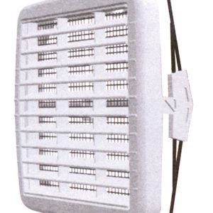 GRIGLIA DI AERAZIONE IN PLASTICA RETE+ZANCHE mm. 210×210 per fori mm. 125-200