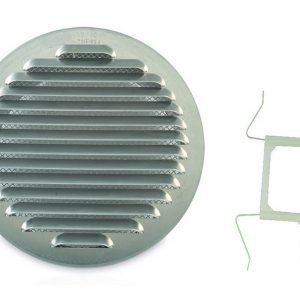 GRIGLIA DI AERAZIONE IN ALLUMINIO CON ZANCHE ? mm. 175 per fori ? mm.120-160