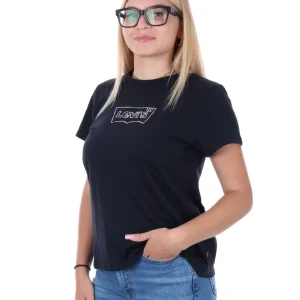 T-SHIRT CON STAMPA STRASS LEVI'S DONNA NERO