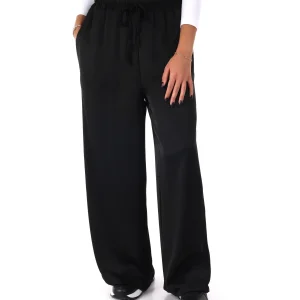 PANTALONE MORBIDO EFFETTO SETA MISS LOVE DA DONNA NERO