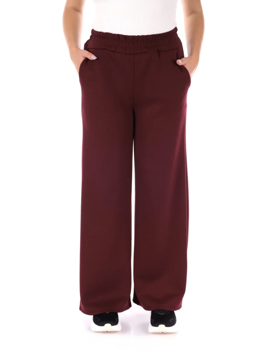 PANTALONE SPORTIVO WIDE LEG MISS LOVE DA DONNA BORDEAUX