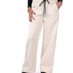 PANTALONE CON BANDA IN PIZZO E STRASS MISS LOVE DA DONNA PANNA