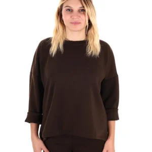 FELPA CON COULISSE MISS LOVE DA DONNA MARRONE