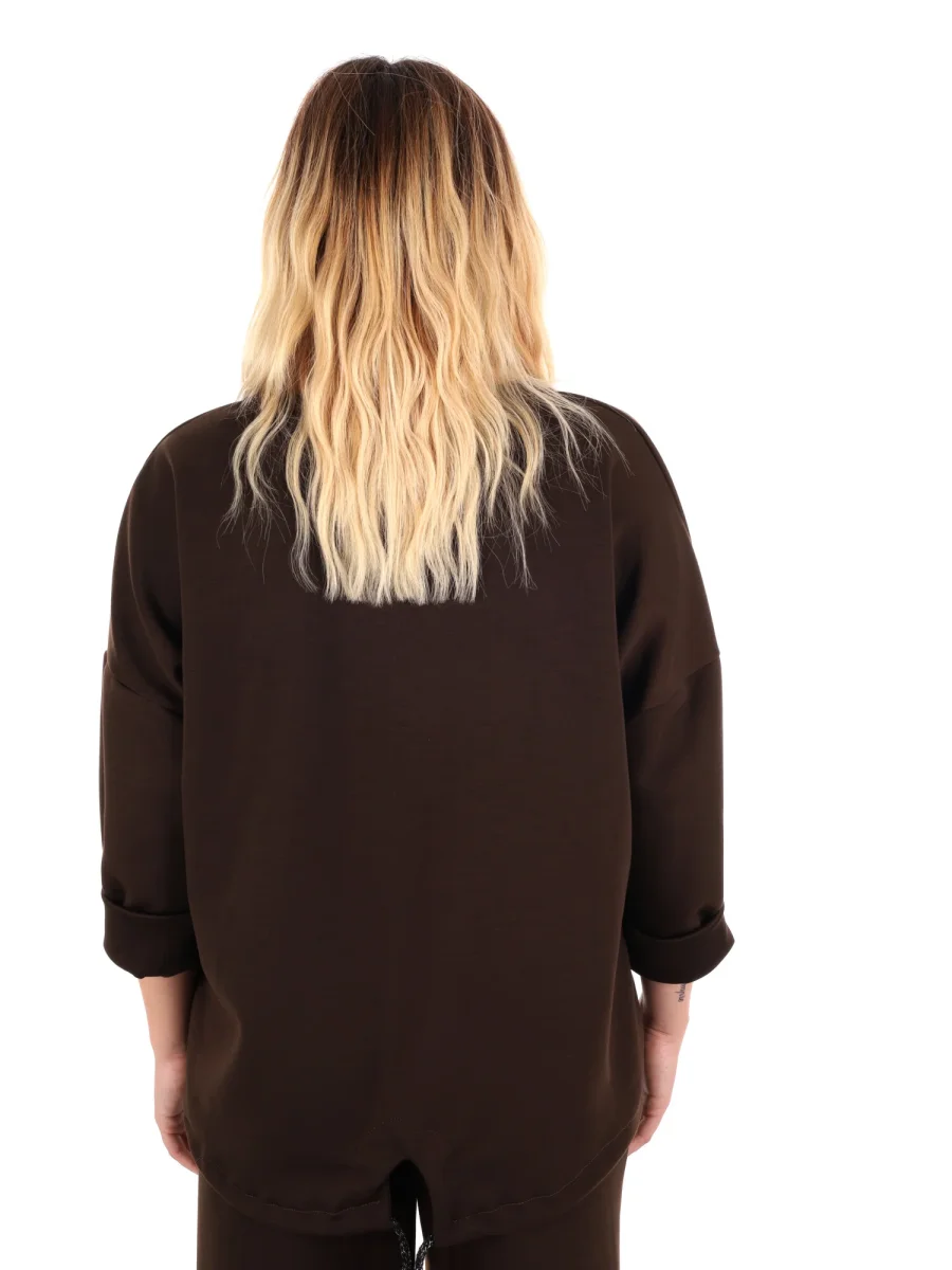 FELPA CON COULISSE MISS LOVE DA DONNA MARRONE - immagine 6