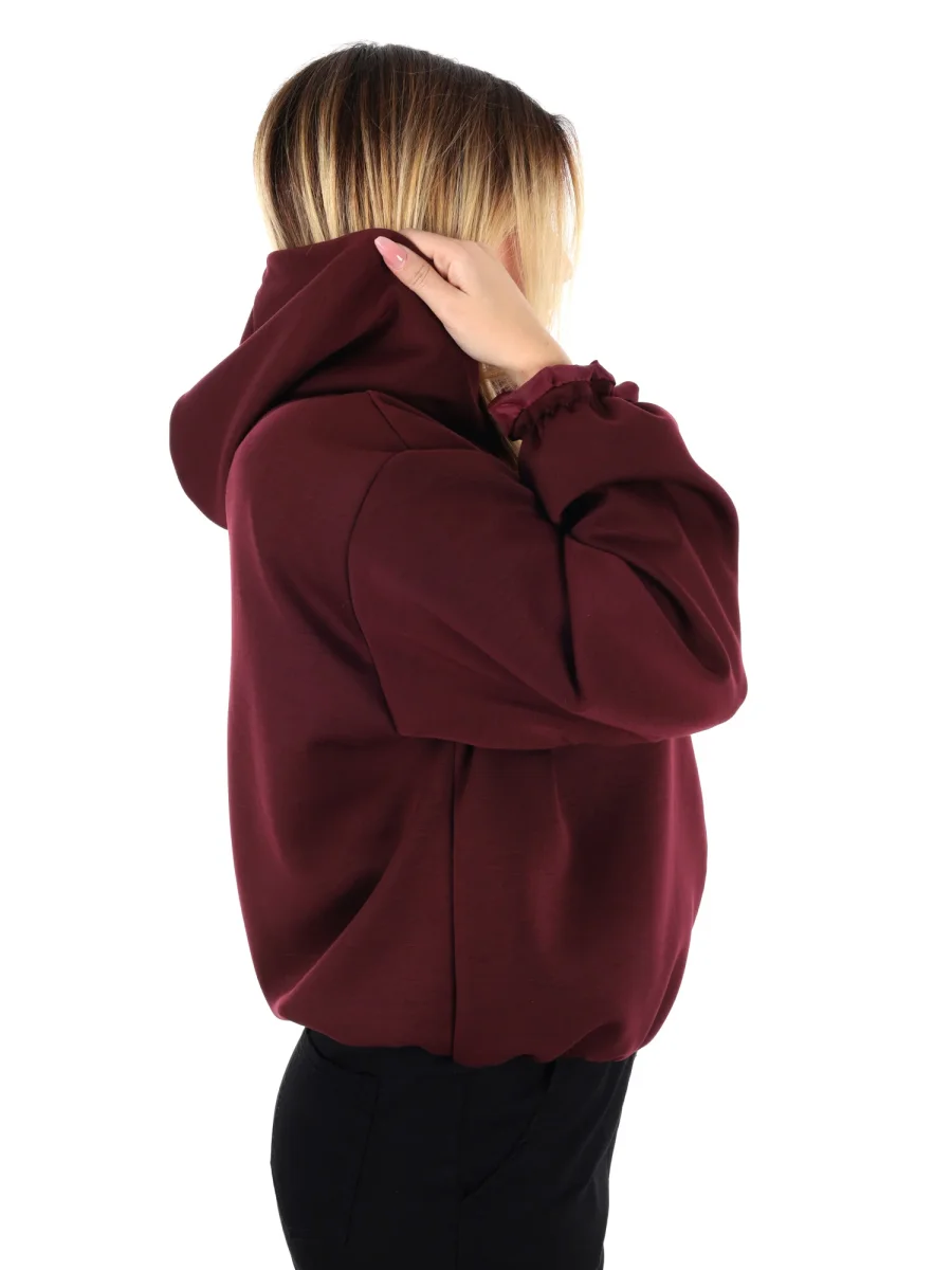 FELPA CON CAPPUCCIO E ZIP MISS LOVE DA DONNA BORDEAUX - immagine 7