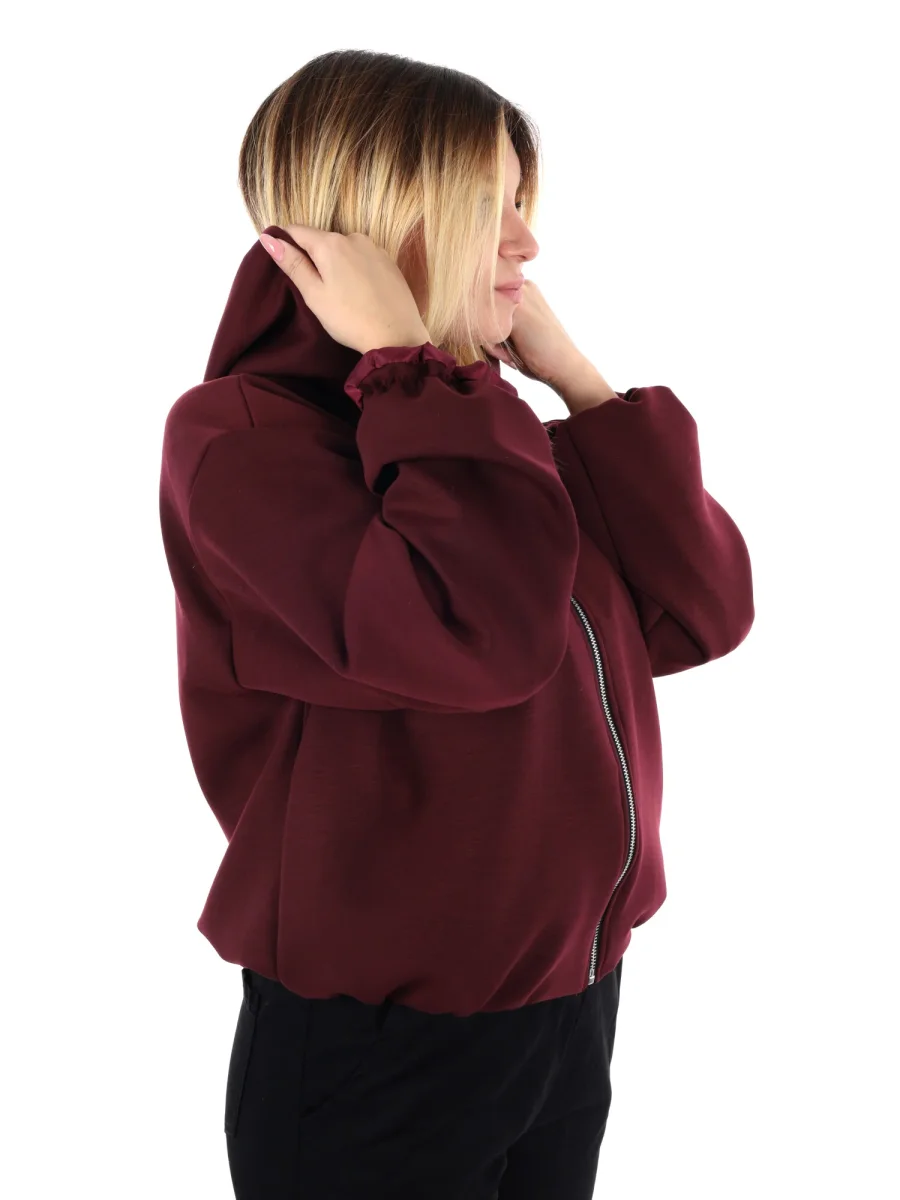 FELPA CON CAPPUCCIO E ZIP MISS LOVE DA DONNA BORDEAUX - immagine 8