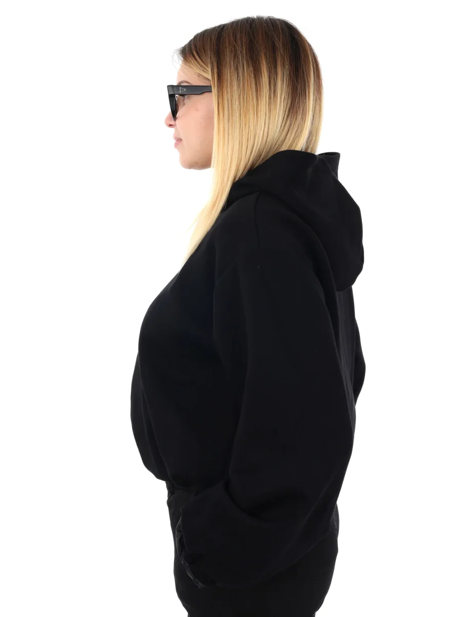 FELPA CON CAPPUCCIO E ZIP MISS LOVE DA DONNA NERO - immagine 4