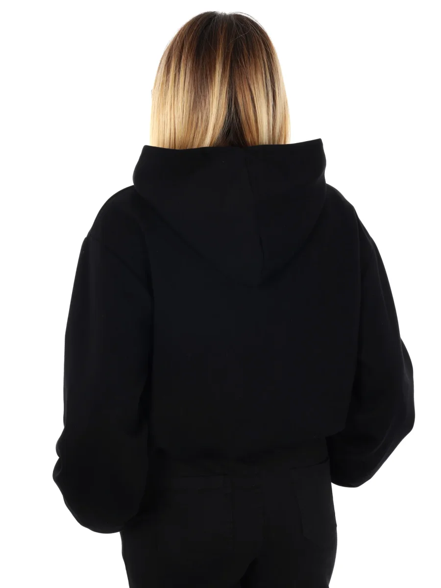 FELPA CON CAPPUCCIO E ZIP MISS LOVE DA DONNA NERO - immagine 5