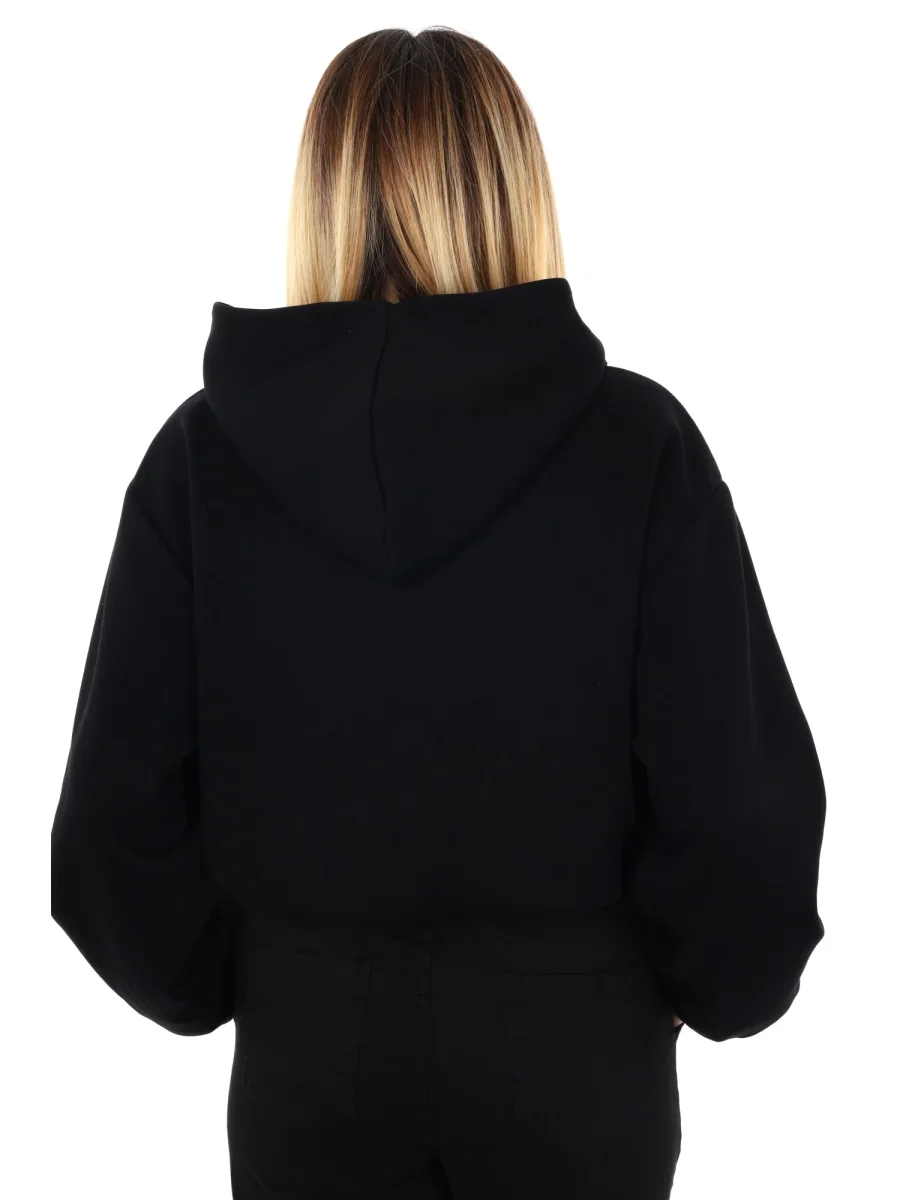 FELPA CON CAPPUCCIO E ZIP MISS LOVE DA DONNA NERO - immagine 6