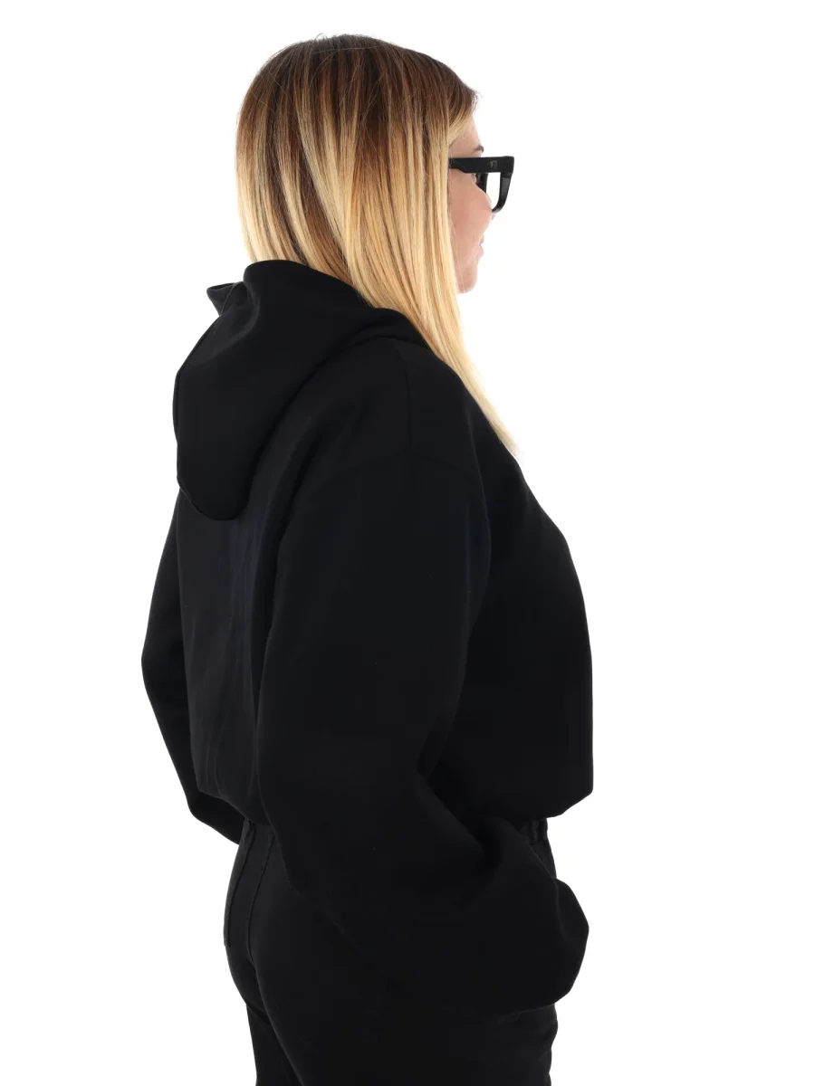 FELPA CON CAPPUCCIO E ZIP MISS LOVE DA DONNA NERO - immagine 7