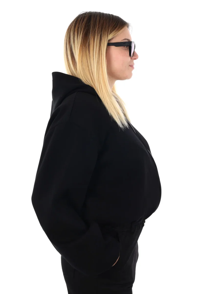 FELPA CON CAPPUCCIO E ZIP MISS LOVE DA DONNA NERO - immagine 8