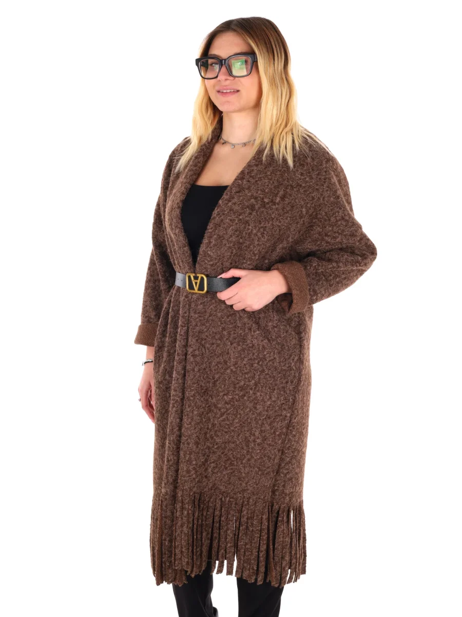 MAXI MAGLIA CON CINTURA MISS LOVE DA DONNA MARRONE - immagine 3