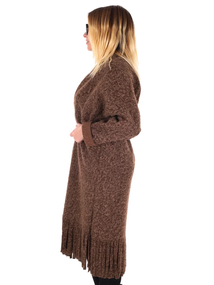 MAXI MAGLIA CON CINTURA MISS LOVE DA DONNA MARRONE - immagine 4