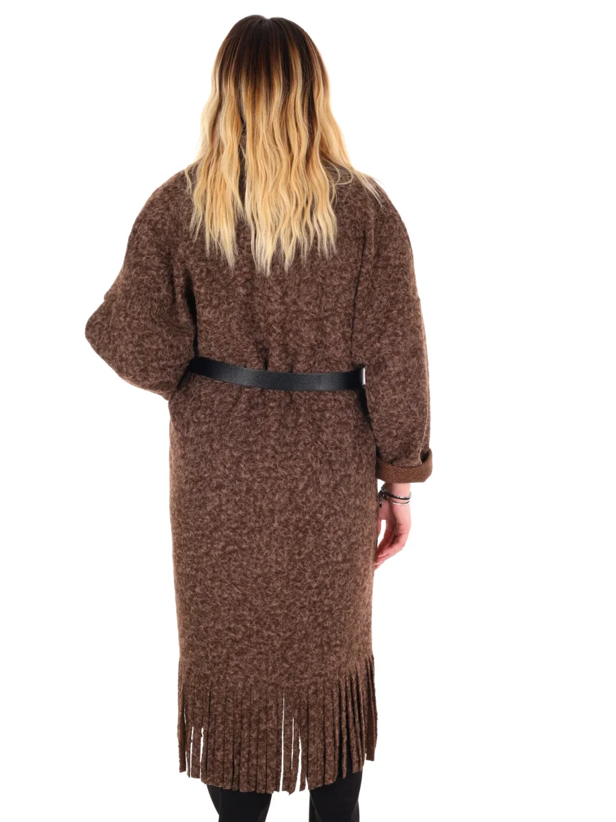 MAXI MAGLIA CON CINTURA MISS LOVE DA DONNA MARRONE - immagine 6