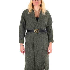 MAXI MAGLIA CON CINTURA MISS LOVE DA DONNA VERDE