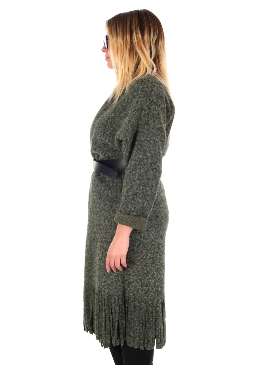 MAXI MAGLIA CON CINTURA MISS LOVE DA DONNA VERDE - immagine 4