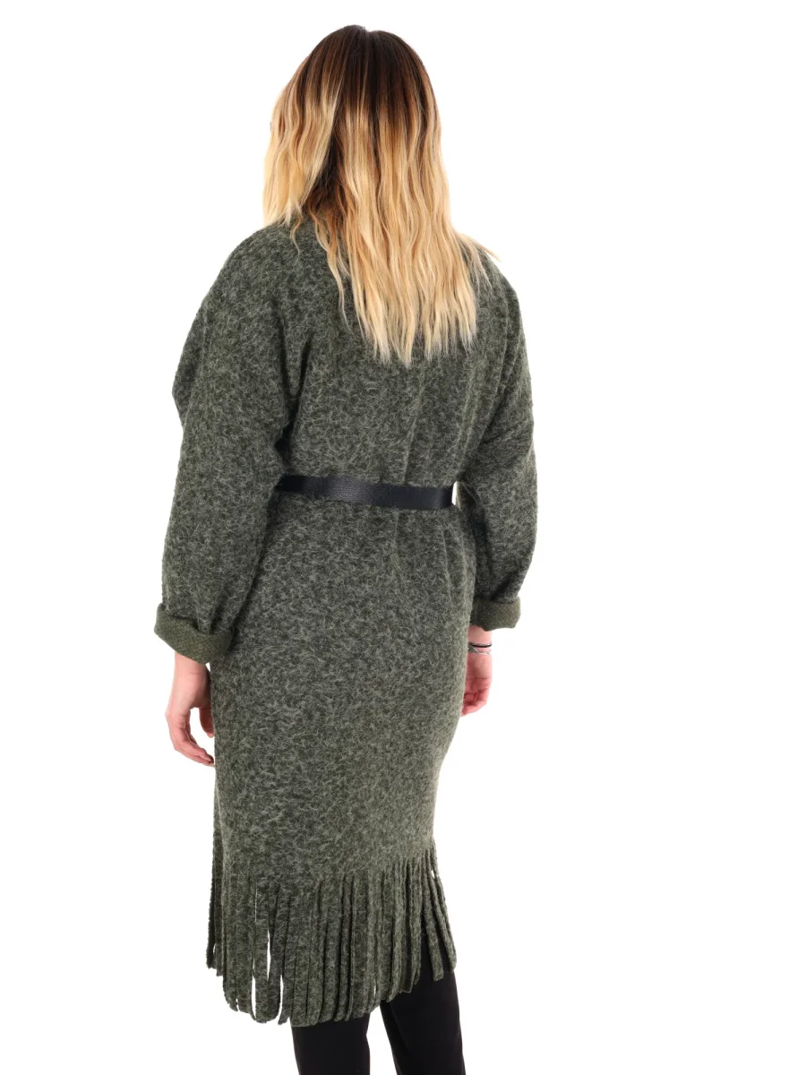 MAXI MAGLIA CON CINTURA MISS LOVE DA DONNA VERDE - immagine 5