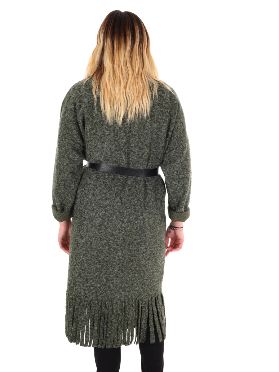 MAXI MAGLIA CON CINTURA MISS LOVE DA DONNA VERDE - immagine 6