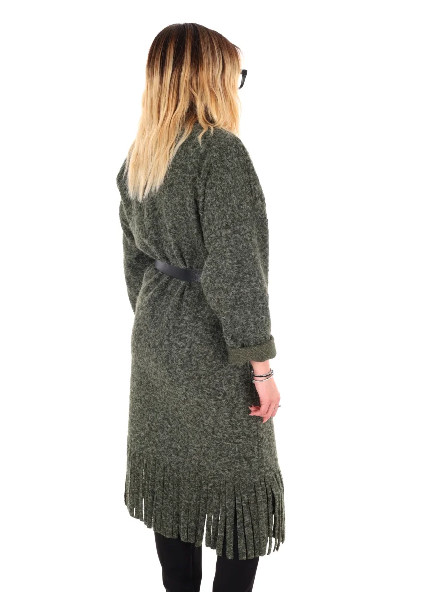MAXI MAGLIA CON CINTURA MISS LOVE DA DONNA VERDE - immagine 7