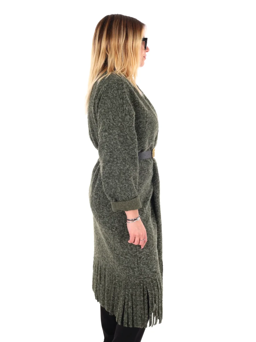 MAXI MAGLIA CON CINTURA MISS LOVE DA DONNA VERDE - immagine 8