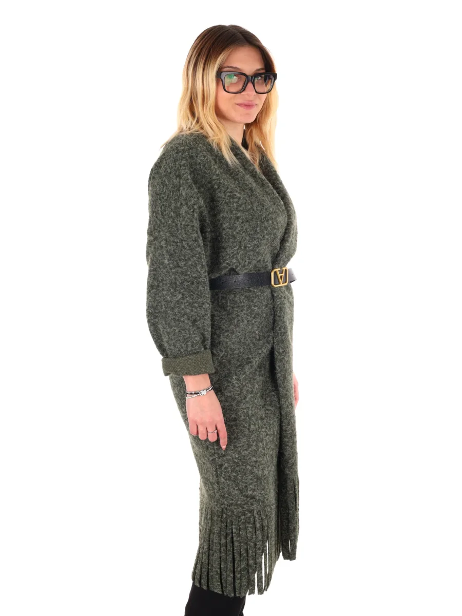 MAXI MAGLIA CON CINTURA MISS LOVE DA DONNA VERDE - immagine 9