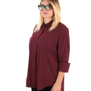 CAMICIA LUNGA MISS LOVE DA DONNA BORDEAUX
