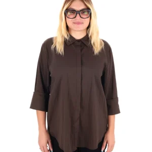 CAMICIA LUNGA MISS LOVE DA DONNA  MARRONE