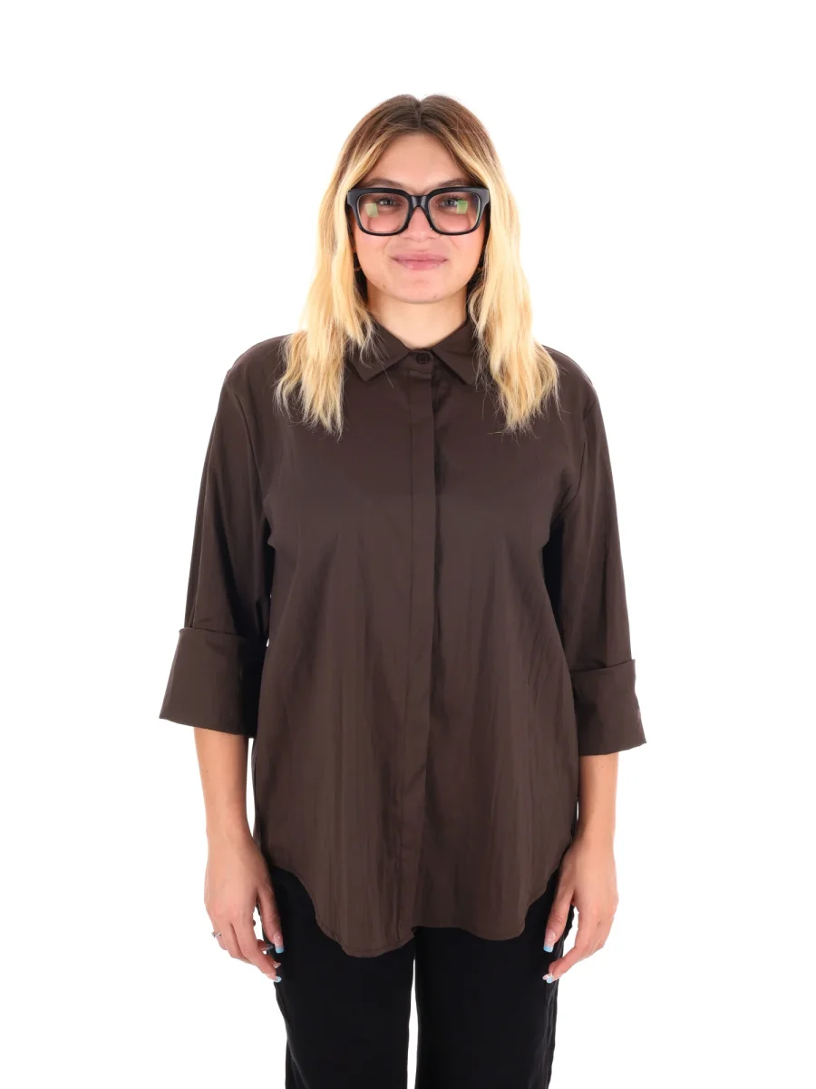 CAMICIA LUNGA MISS LOVE DA DONNA MARRONE