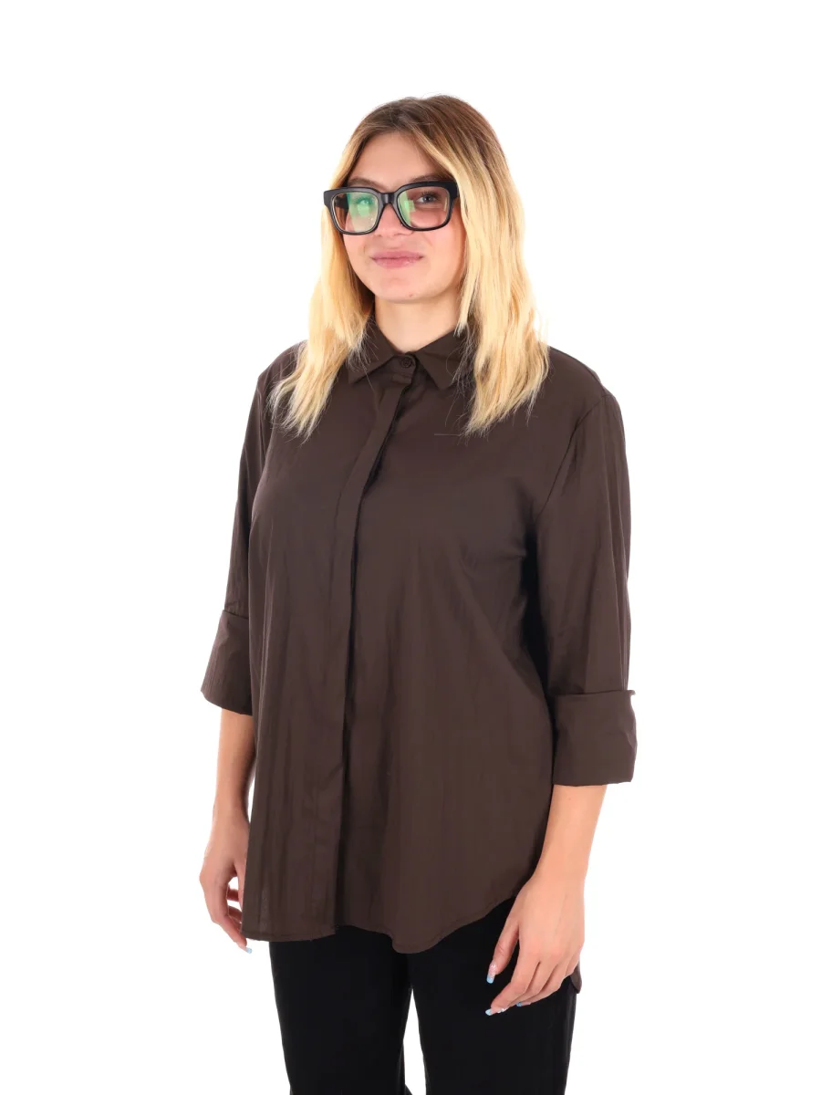 CAMICIA LUNGA MISS LOVE DA DONNA MARRONE - immagine 3