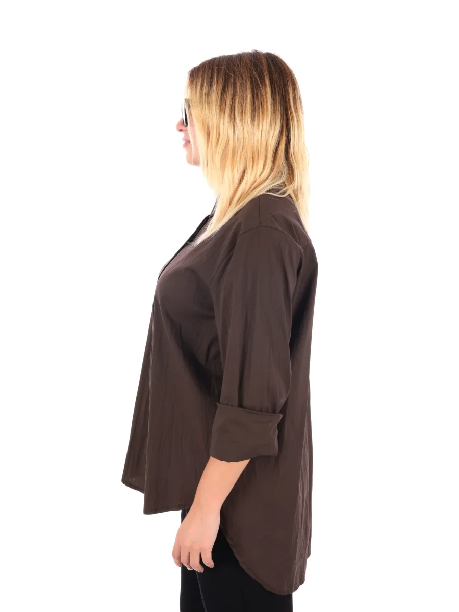 CAMICIA LUNGA MISS LOVE DA DONNA MARRONE - immagine 4