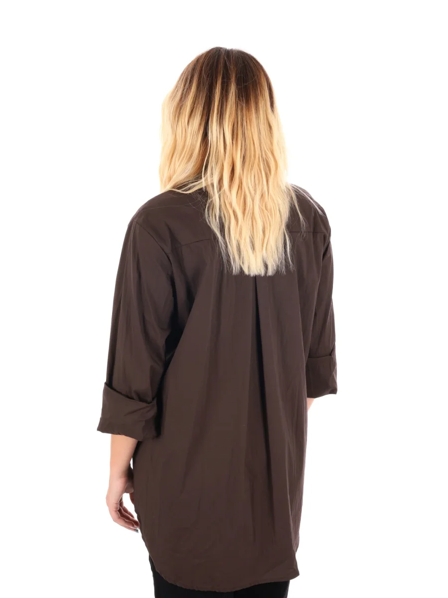 CAMICIA LUNGA MISS LOVE DA DONNA MARRONE - immagine 5