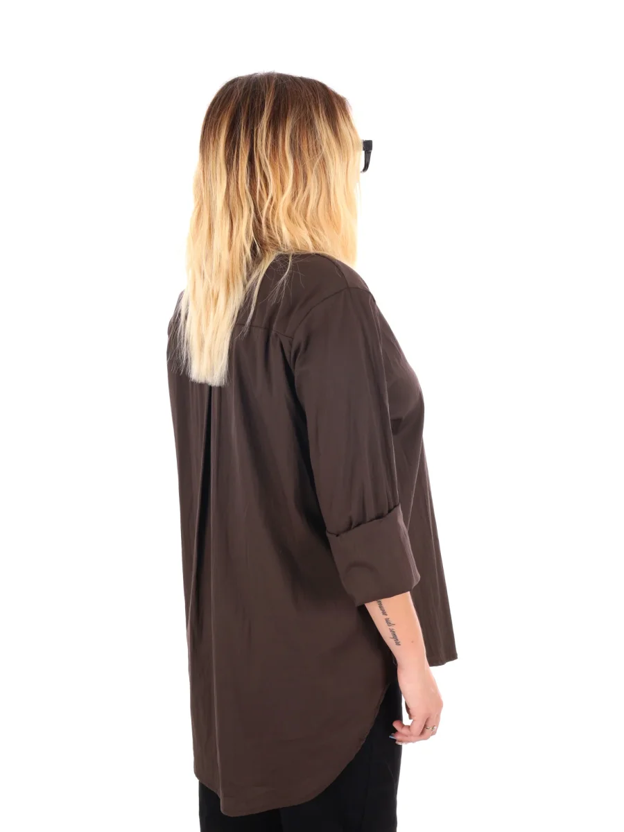 CAMICIA LUNGA MISS LOVE DA DONNA MARRONE - immagine 7