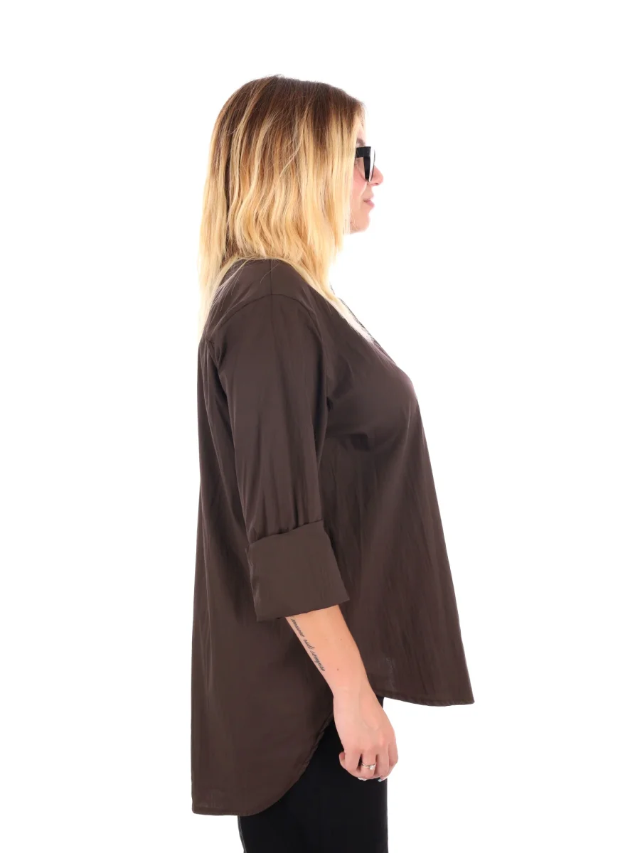 CAMICIA LUNGA MISS LOVE DA DONNA MARRONE - immagine 8