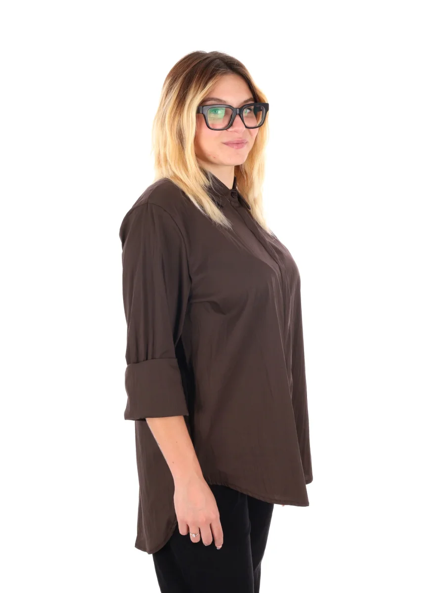 CAMICIA LUNGA MISS LOVE DA DONNA MARRONE - immagine 9