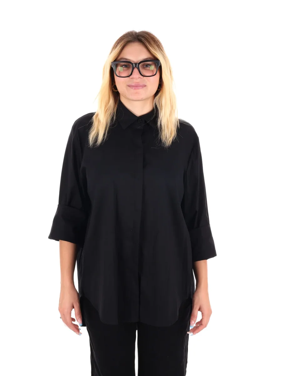 CAMICIA LUNGA MISS LOVE DA DONNA NERO - immagine 2