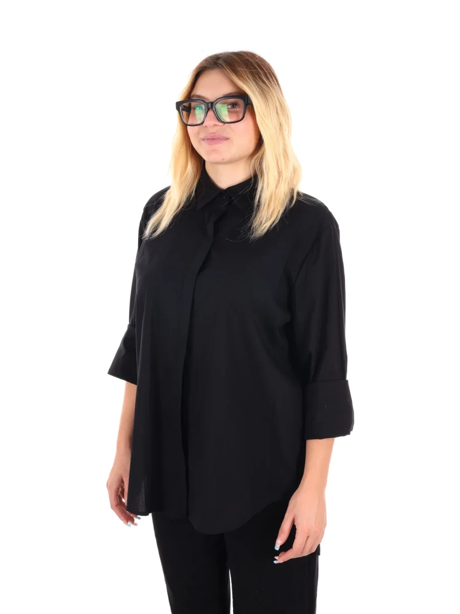 CAMICIA LUNGA MISS LOVE DA DONNA NERO - immagine 3