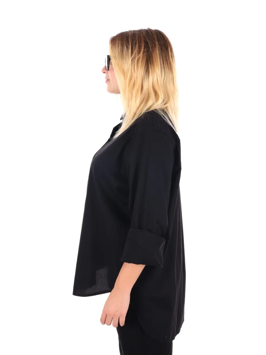 CAMICIA LUNGA MISS LOVE DA DONNA NERO - immagine 4