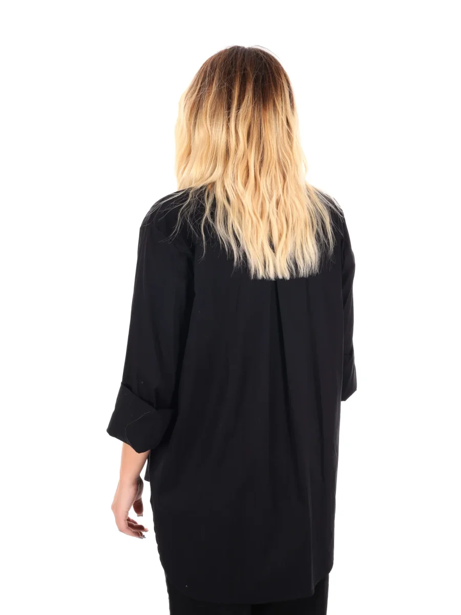 CAMICIA LUNGA MISS LOVE DA DONNA NERO - immagine 5