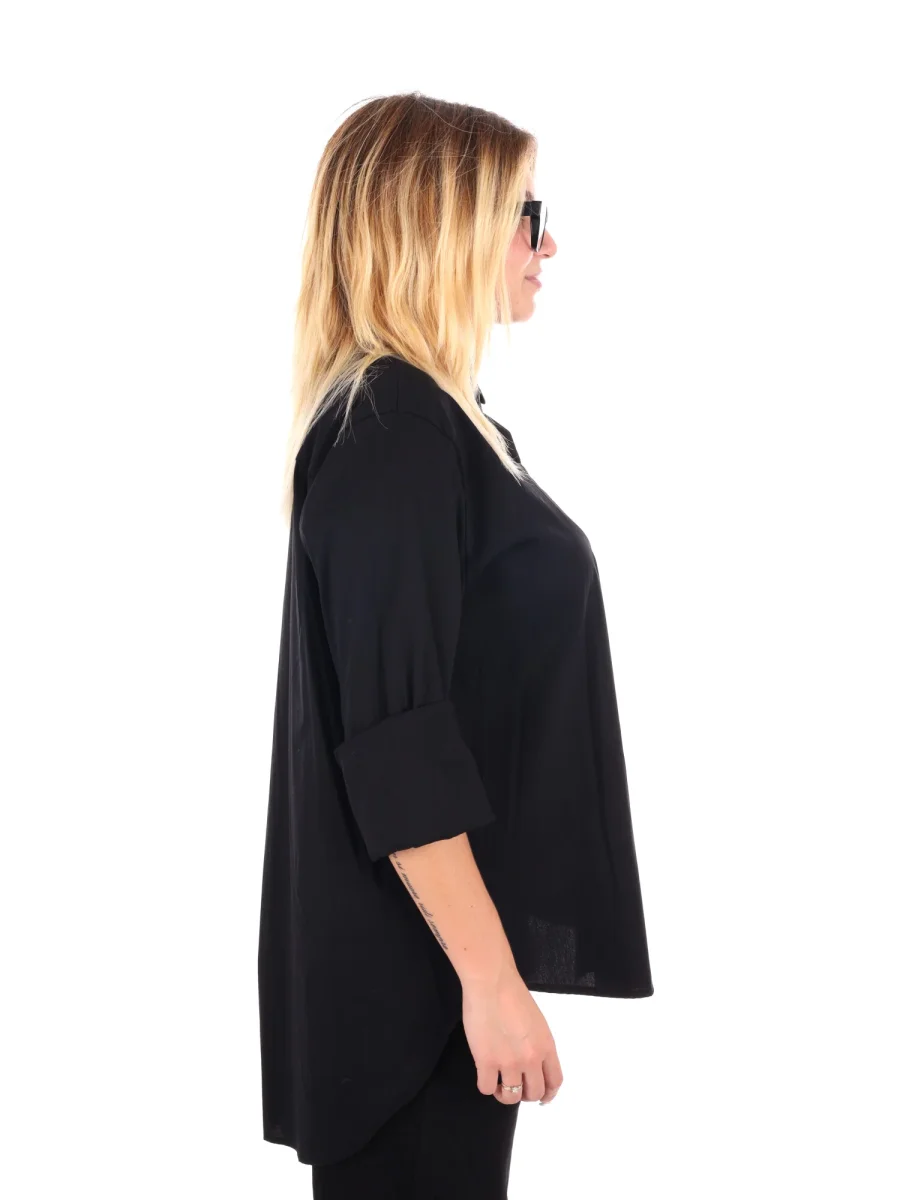 CAMICIA LUNGA MISS LOVE DA DONNA NERO - immagine 8