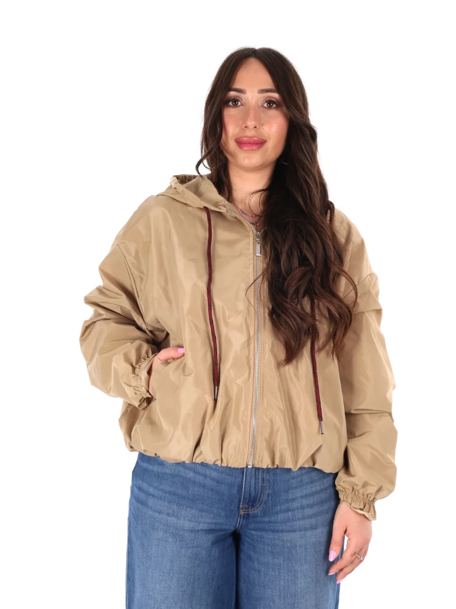 GIUBBINO CAMMEL MISS LOVE CROPPED ACETATO DA DONNA - immagine 2