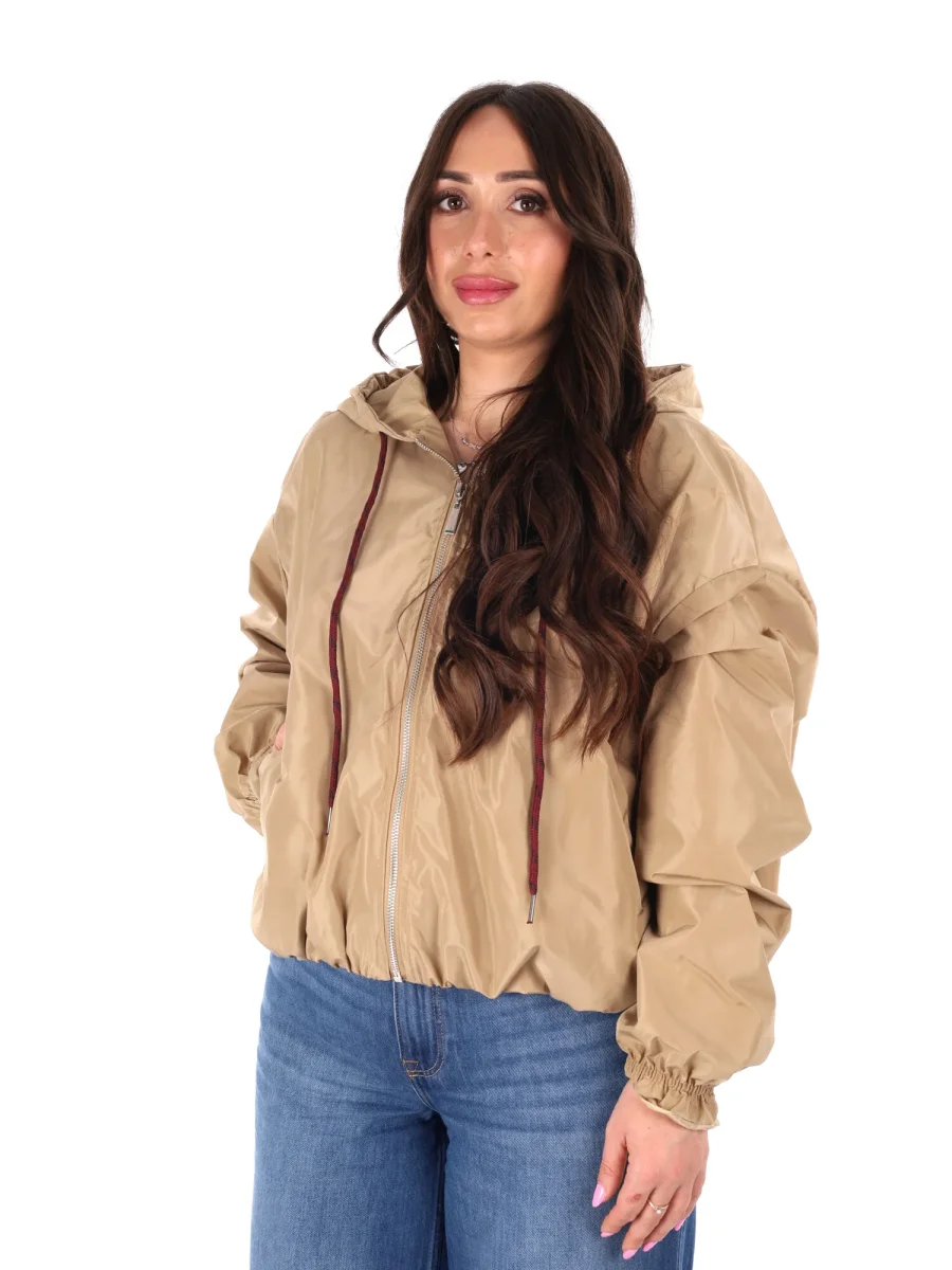 GIUBBINO CAMMEL MISS LOVE CROPPED ACETATO DA DONNA - immagine 3