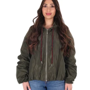 GIUBBINO VERDE MILITARE MISS LOVE CROPPED ACETATO DA DONNA