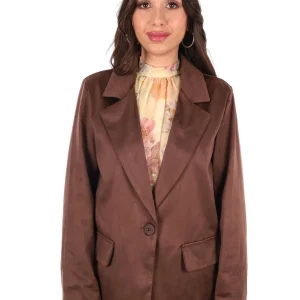 GIACCA CIOCCOLATO MISS LOVE MONOPETTO SCAMOSCIATA DA DONNA